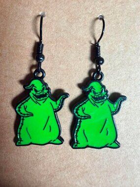 Oogie Boogie Inspired Dangle Earrings Green Halloween Nightmare Before Christmas
